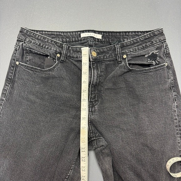 Eunina Jeans Women's 15/32 Juniors Black Denim Distressed Stretch Skinny Casual - Picture 10 of 15